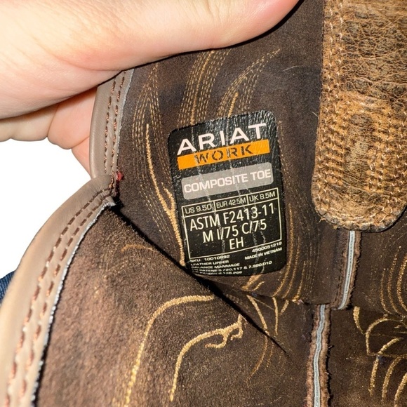 Ariat Men\'s Workhog Mesteno Comp Toe Western Work Boots NEW Size 9.5
